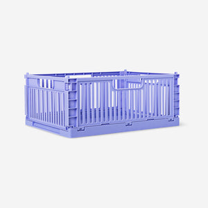 Blue collapsible storage box with lid from Flying Tiger Copenhagen, 22x29 cm, ideal for home organization and storage.