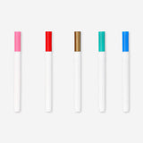 Set of 5 Flying Tiger Copenhagen acrylic markers for ceramics and glass, ideal for hobby craft projects and decorating surfaces.