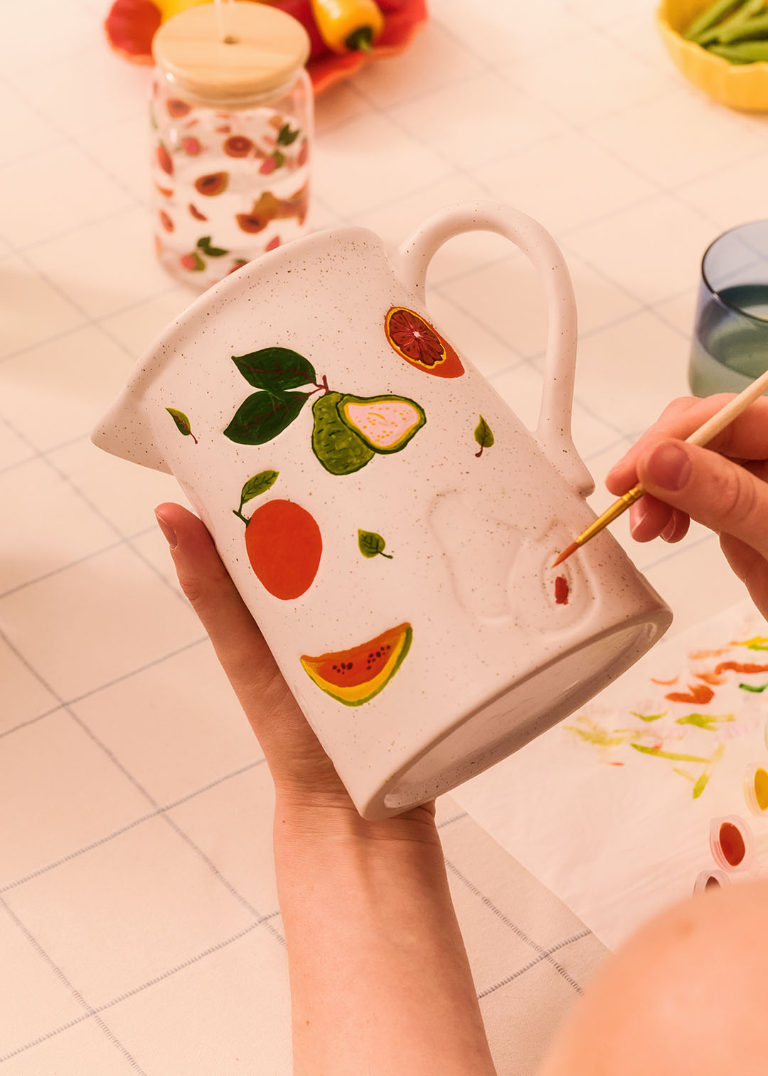 DIY ceramic jug by Flying Tiger Copenhagen, 1.15 L hobby craft project with a white glazed finish and a simple handle.
