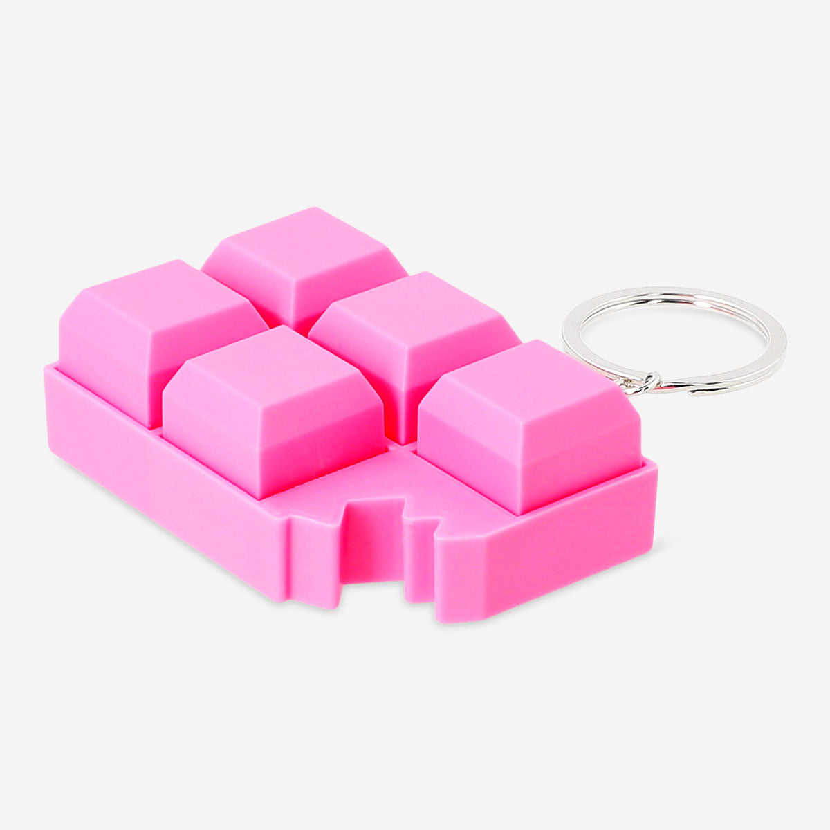Pink chocolate bar clicking keyring gadget from Flying Tiger Copenhagen, featuring a playful chocolate-inspired design.