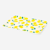 Decorative home tray with lemon print, measuring 22x31 cm, from Flying Tiger Copenhagen, featuring a vibrant lemon design.