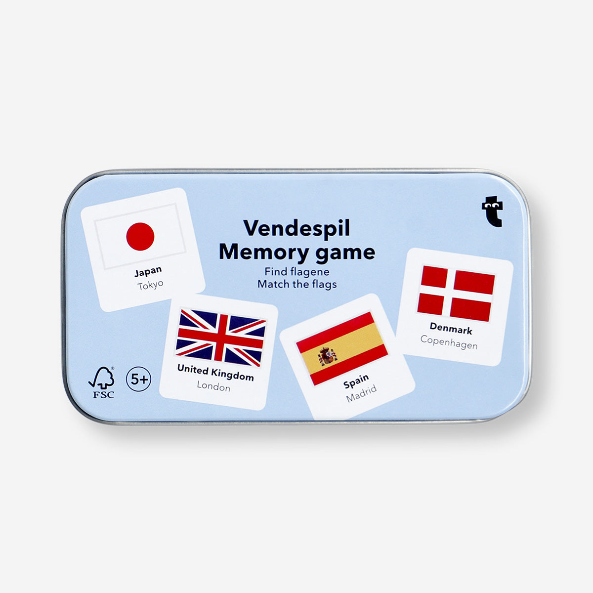 Flying Tiger Copenhagen memory game featuring colorful flag cards for matching and educational fun.