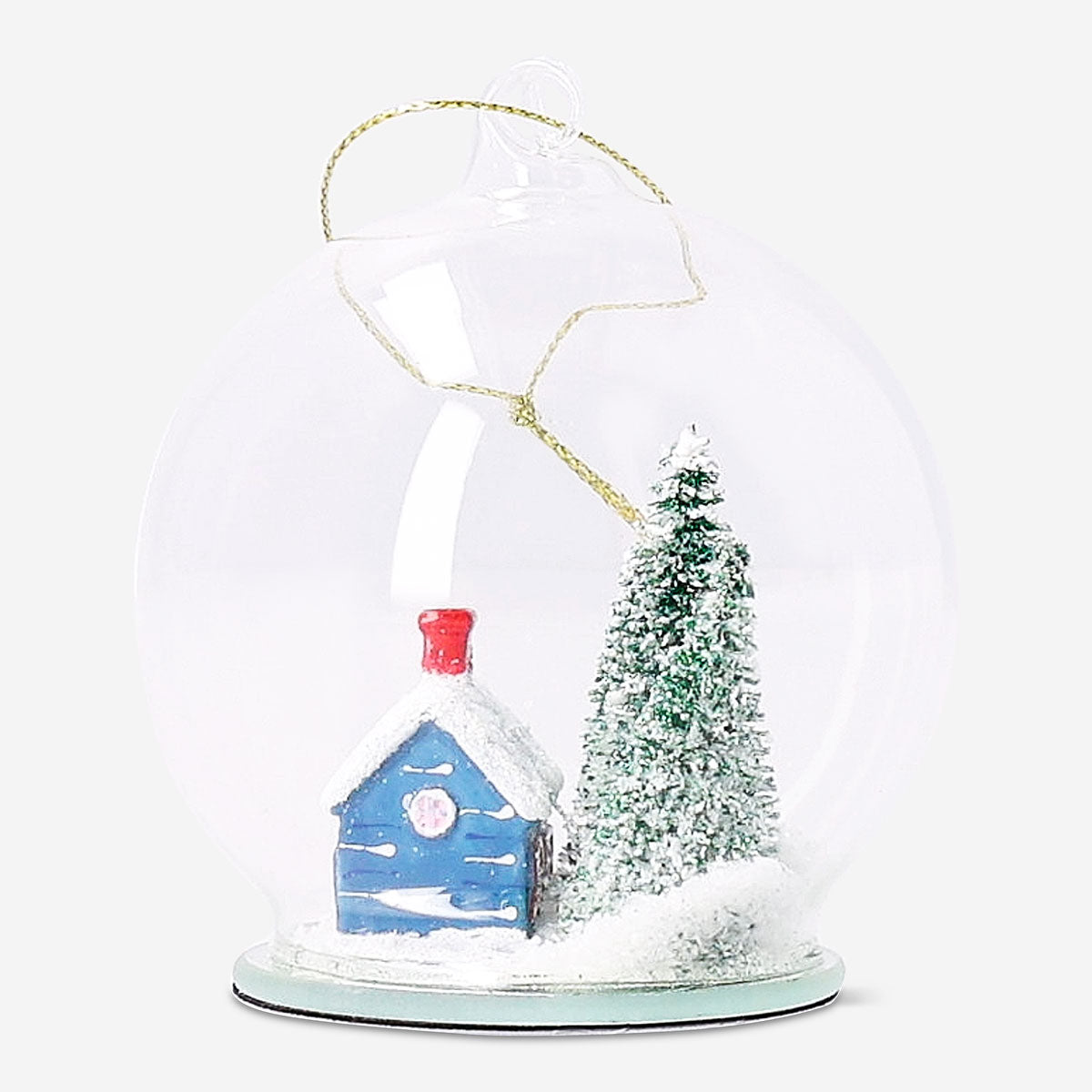 Flying Tiger Copenhagen Christmas scenery bauble featuring festive holiday decorations and winter scene for home decor.