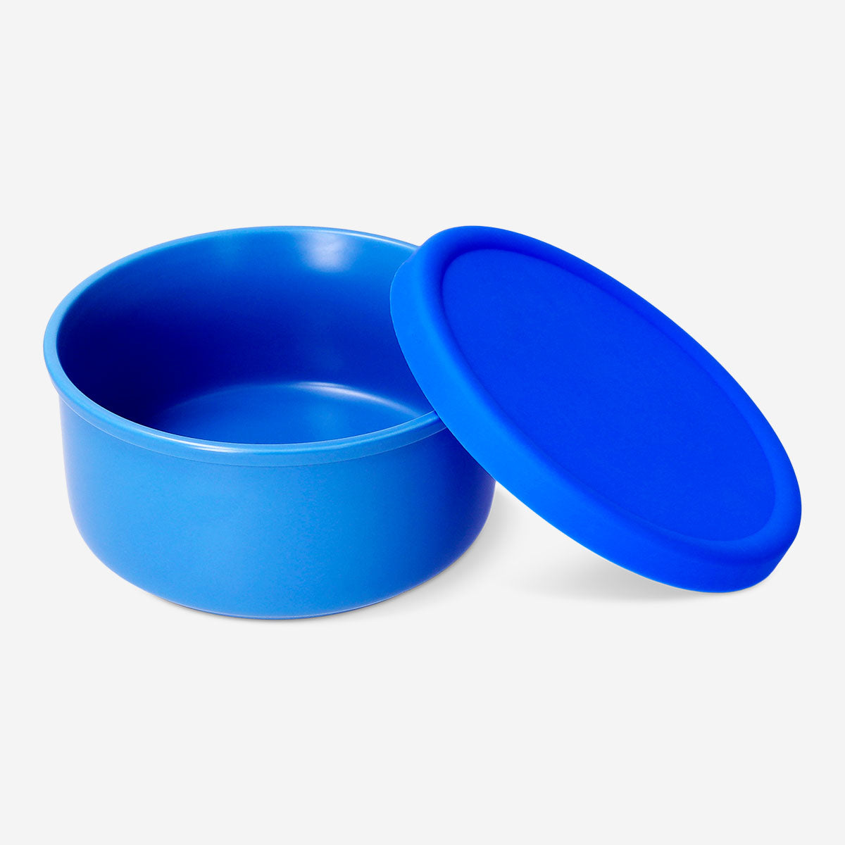 Navy ceramic food container with silicone lid, 13 cm, from Flying Tiger Copenhagen, suitable for kitchen storage.