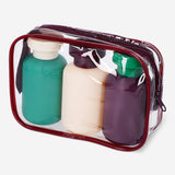 Travel set with three matte bottles from Flying Tiger Copenhagen, compact leisure containers for toiletries or liquids.