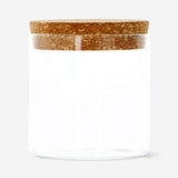 Glass jar with cork lid, 10 cm tall, ideal for kitchen storage, from Flying Tiger Copenhagen.