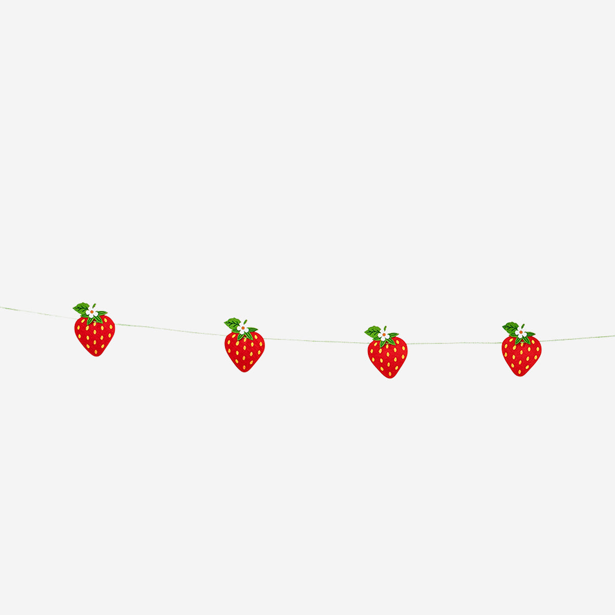 Ghirlanda di fragole in feltro - 300 cm