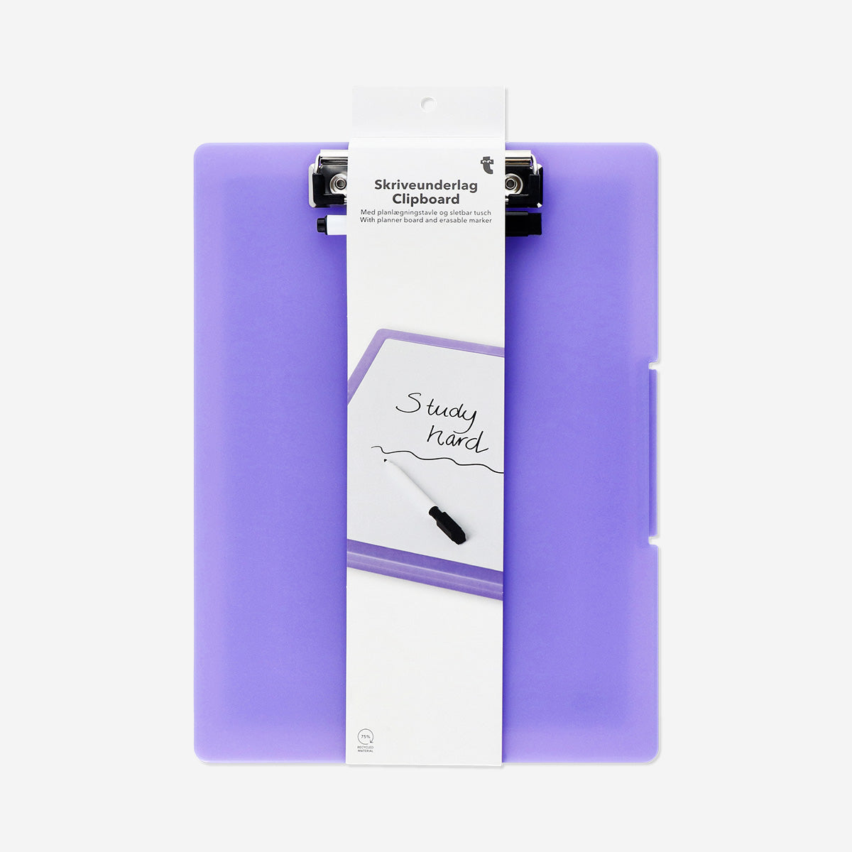 Purple clipboard with erasable marker
