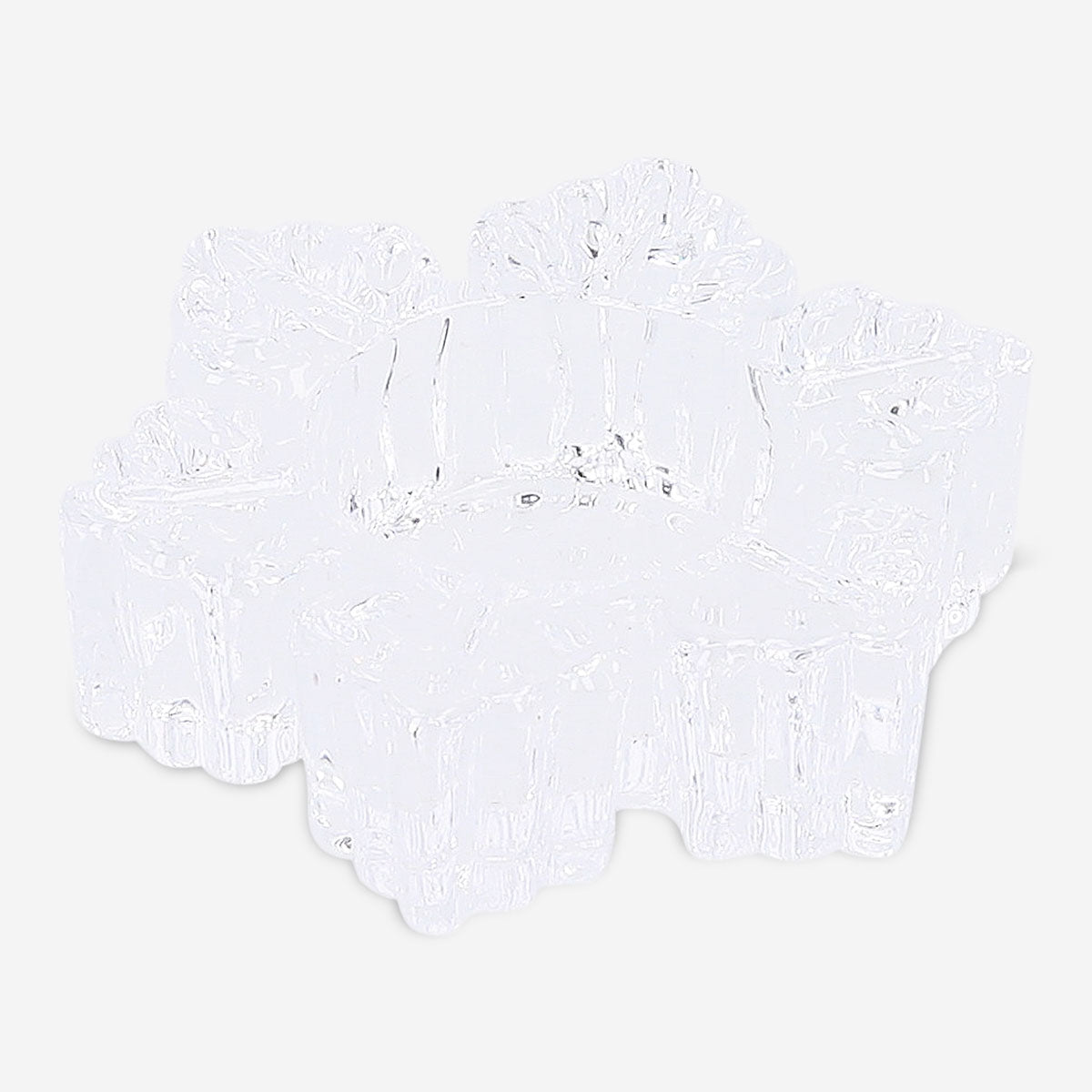 Snowflake tealight holder from Flying Tiger Copenhagen, 9 cm, with a detailed snowflake design for home decor display.