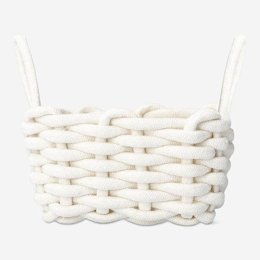 White braided rope basket - 18 cm