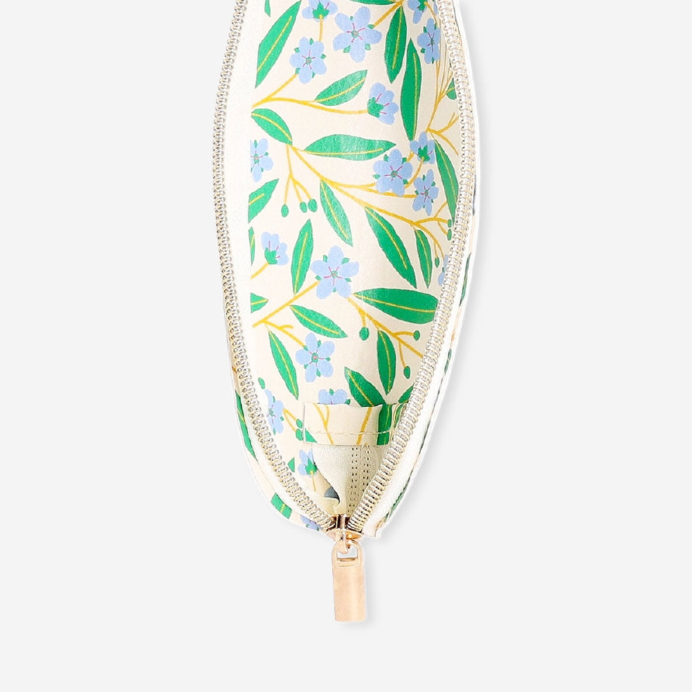 Floral office pencil case from Flying Tiger Copenhagen with colorful flower pattern and zip closure.
