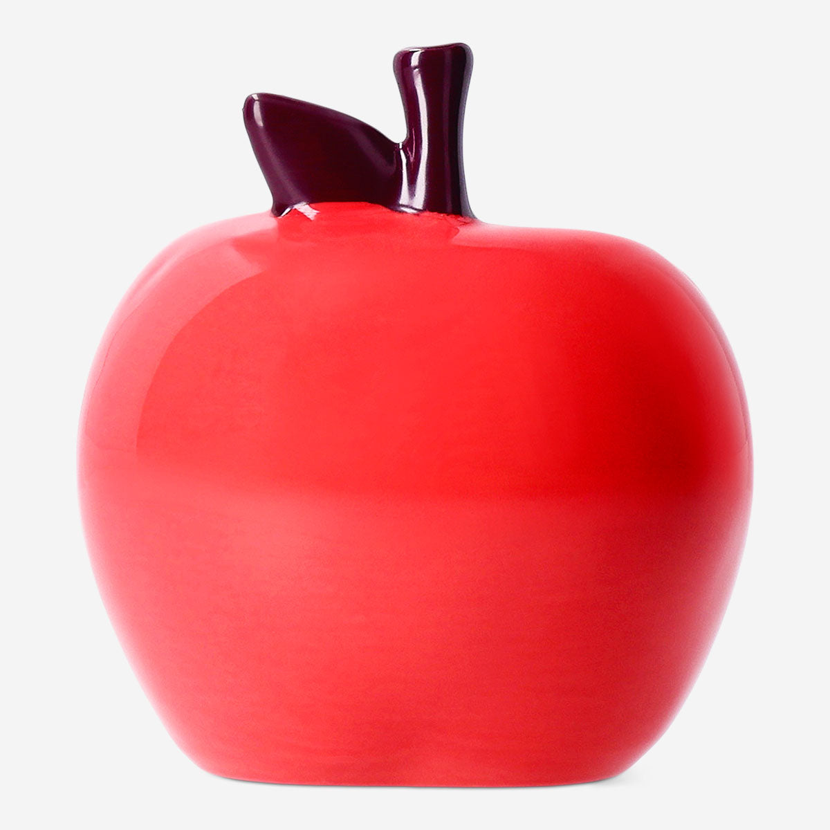 Red ceramic apple-shaped pencil holder for office use, designed by Flying Tiger Copenhagen, with a smooth glossy finish.