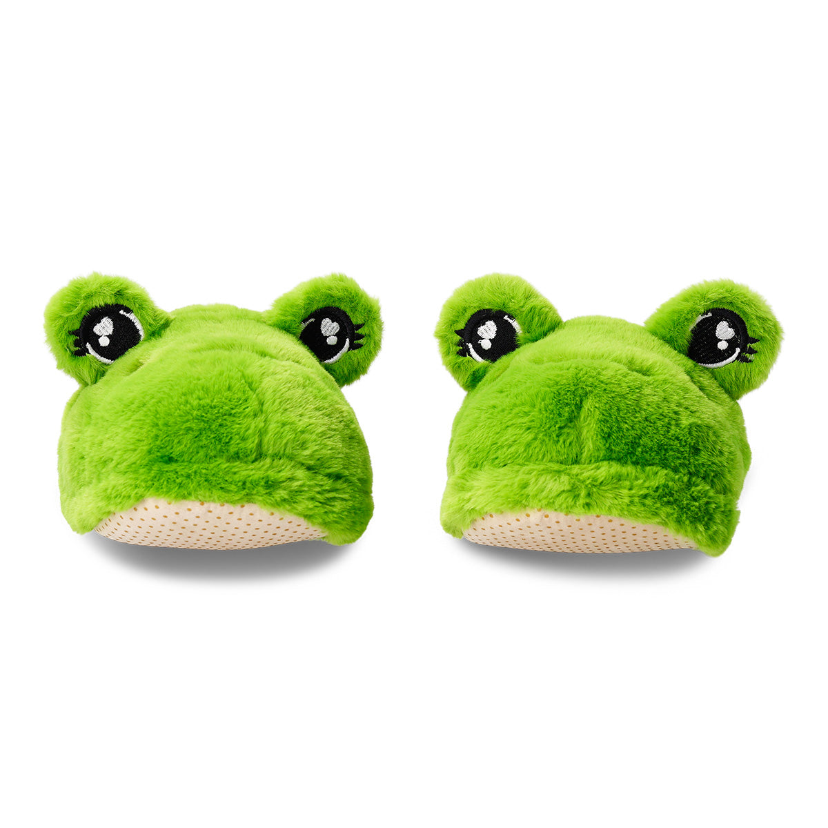 Flying Tiger Copenhagen frog slippers in size 40/41, soft textile slippers with playful frog design and cozy interior.