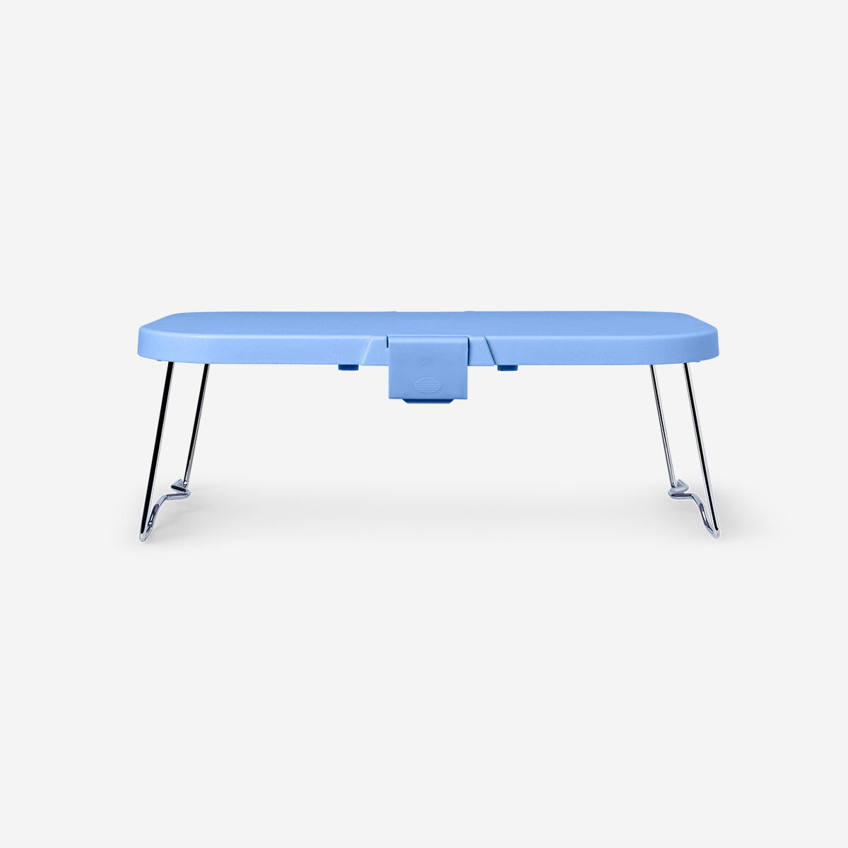 Blue foldable picnic box with built-in table by Flying Tiger Copenhagen, suitable for outdoor dining and portable picnics.