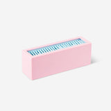 Pink cosmetic organizer for makeup brushes by Flying Tiger Copenhagen, compact 18.5x6.5 cm for personal care storage.