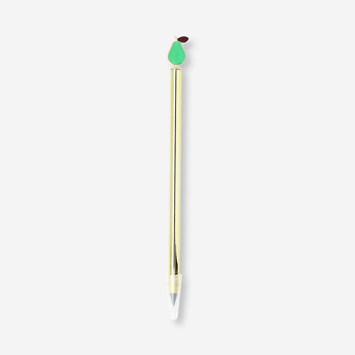 Gold Everlasting pencil with green pear-shaped topper, branded by Flying Tiger Copenhagen, designed for office use.