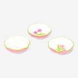 Three ceramic bowls with colorful spring floral designs, ideal for kitchen use, by Flying Tiger Copenhagen.