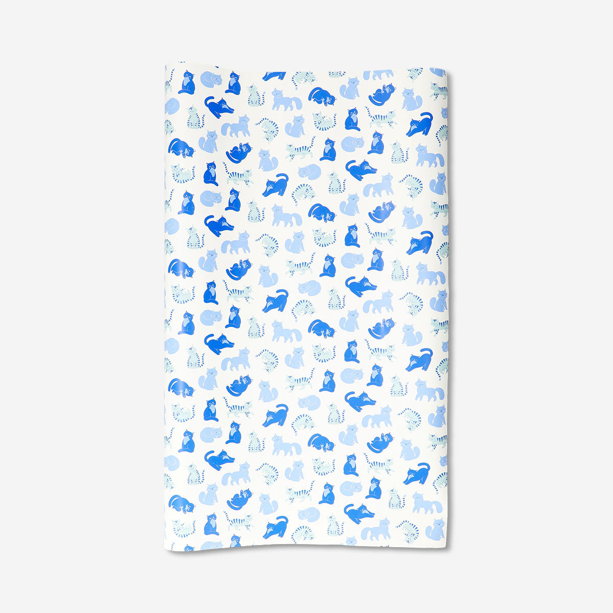 Blue cats wrapping paper, 400 cm length, Flying Tiger Copenhagen office gift wrap with playful feline design