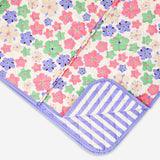 Quilted floral blanket by Flying Tiger Copenhagen, 170x130 cm, featuring colorful floral patterns on soft fabric.