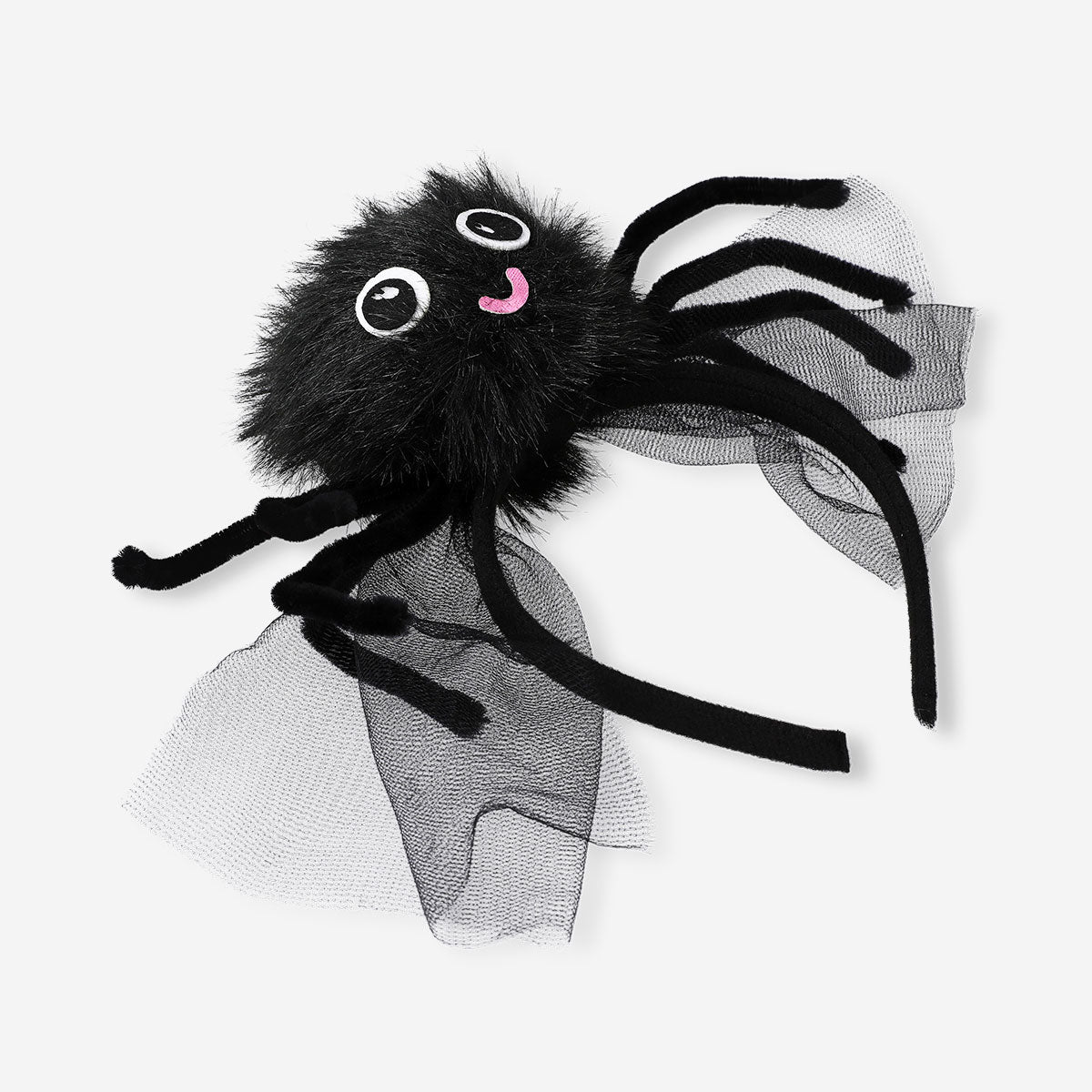 Black spider costume hairband for adults, featuring spooky spider design, ideal for Halloween or themed costume parties.