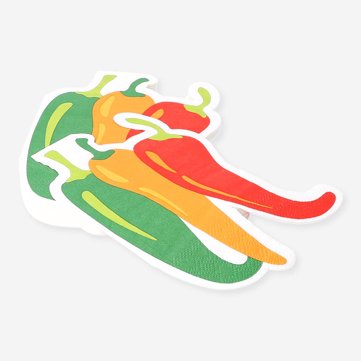 Decorative chili-themed party napkins with 16 pieces from Flying Tiger Copenhagen, featuring colorful chili pepper designs.