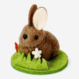 Decorative brown felt Easter bunny