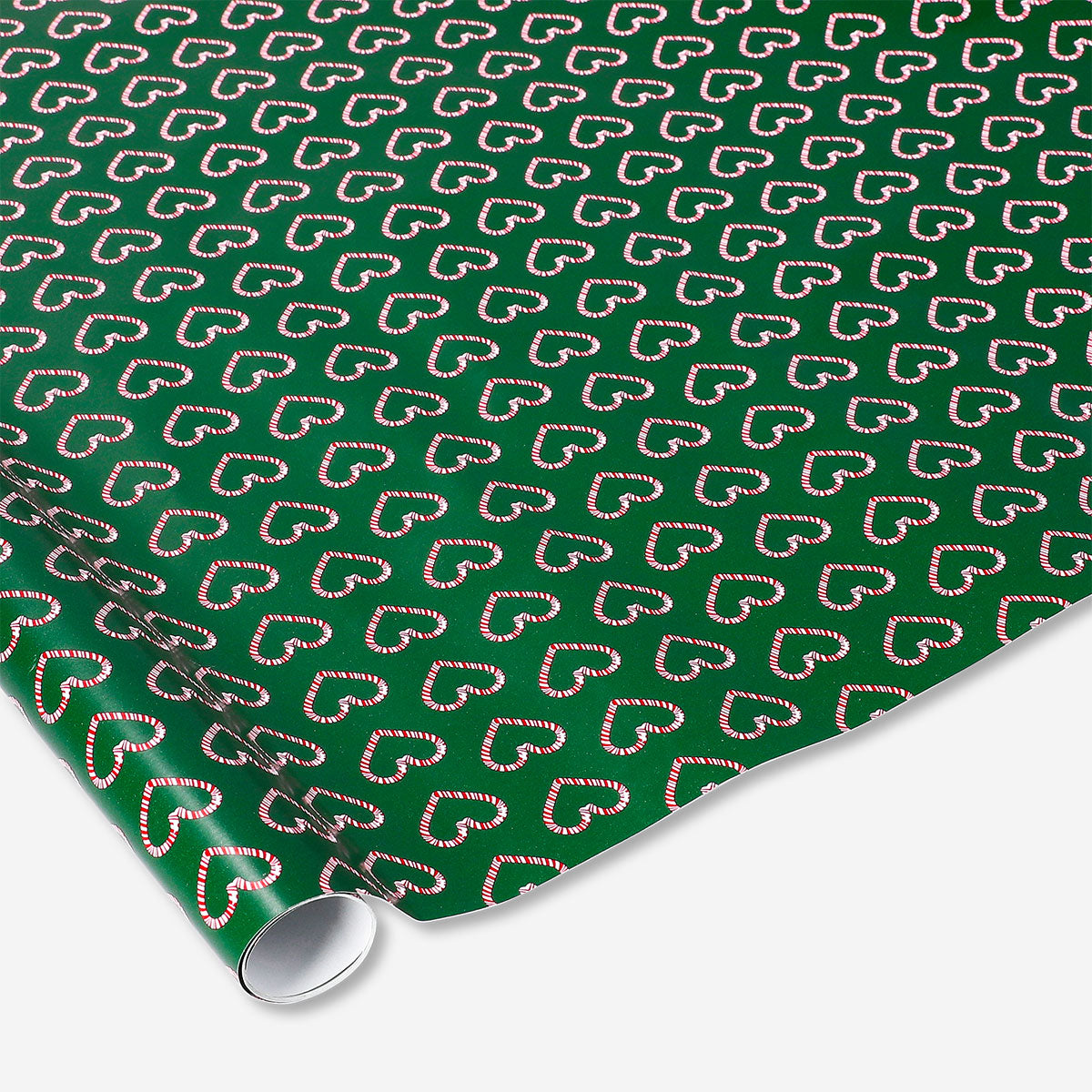 Office 200 cm Candy Cane Hearts wrapping paper by Flying Tiger Copenhagen with festive red and white candy cane heart pattern.