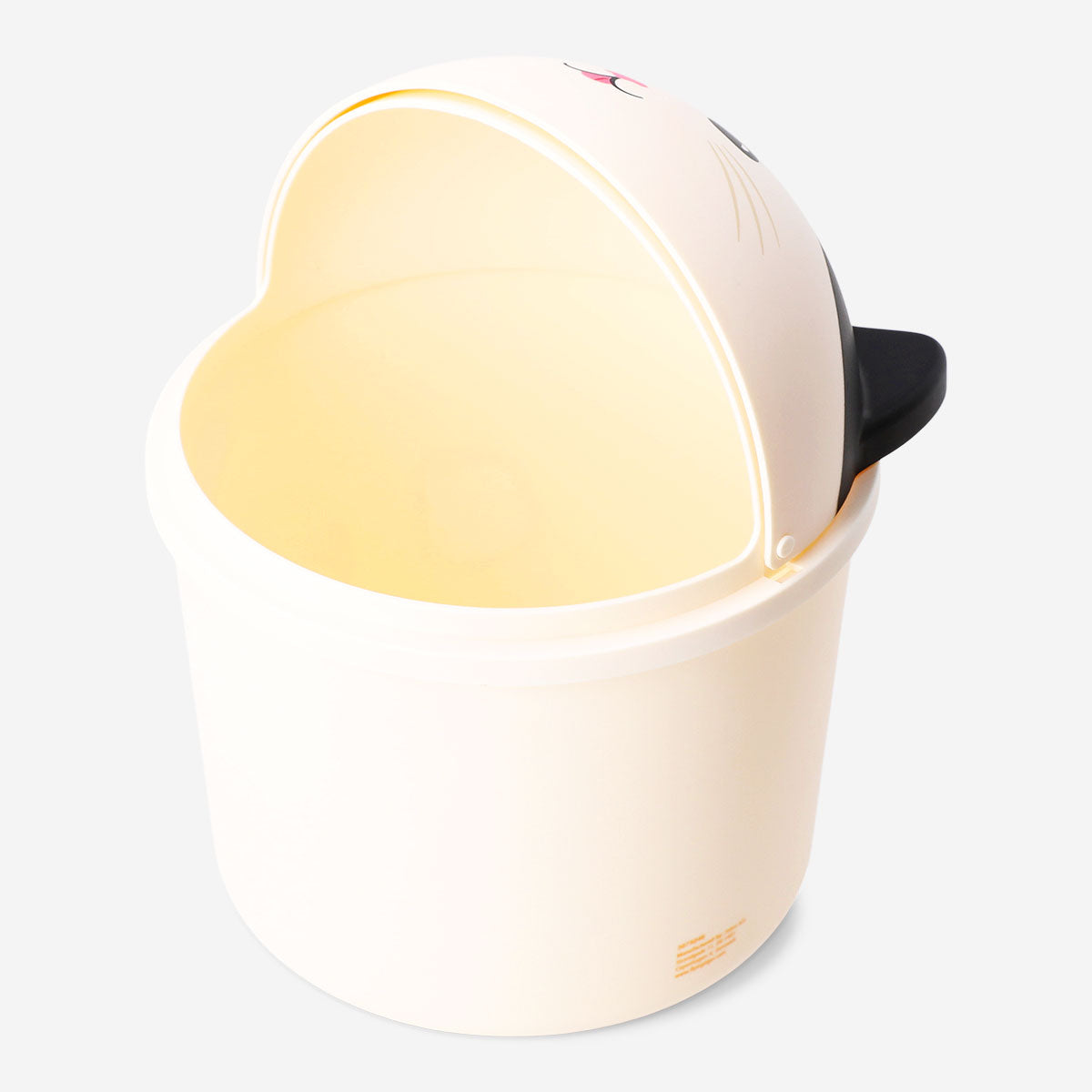 Flying Tiger Copenhagen Lucky Cat push bin designed for office use, featuring a cheerful lucky cat design for waste disposal.