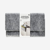 Grey armrest organiser for sofa