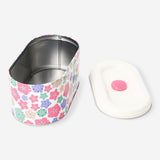 Oval floral print cake tin from Flying Tiger Copenhagen, 23x13 cm, ideal for baking and cake presentation.