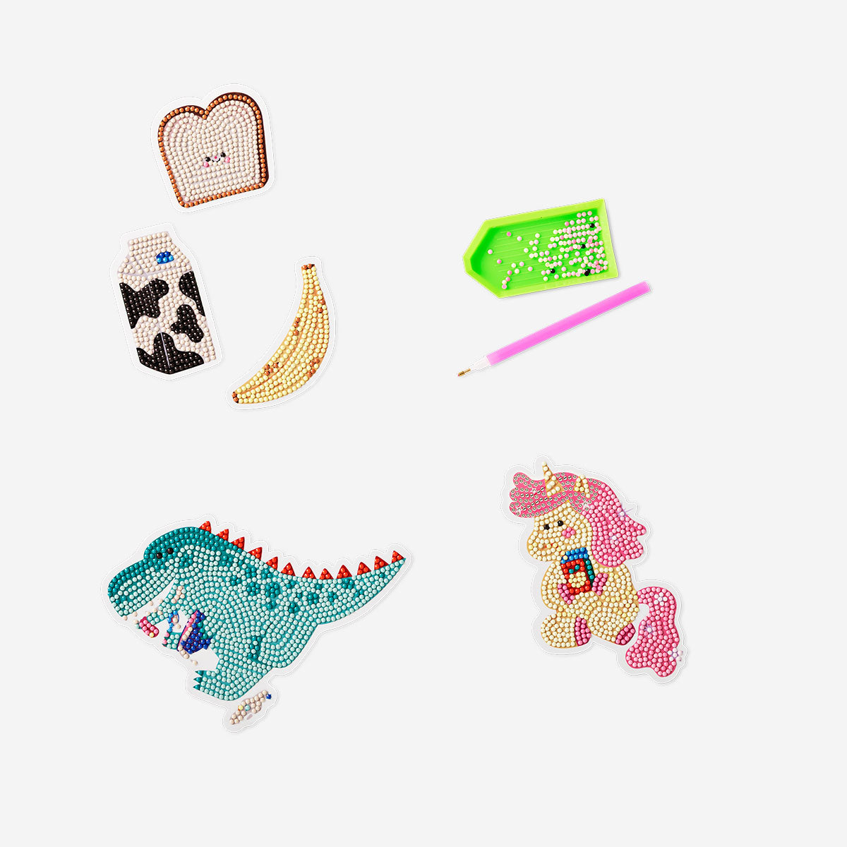 Set of 5 DIY rhinestone stickers from Flying Tiger Copenhagen, colorful and sparkly craft embellishments for hobbies and decorating.