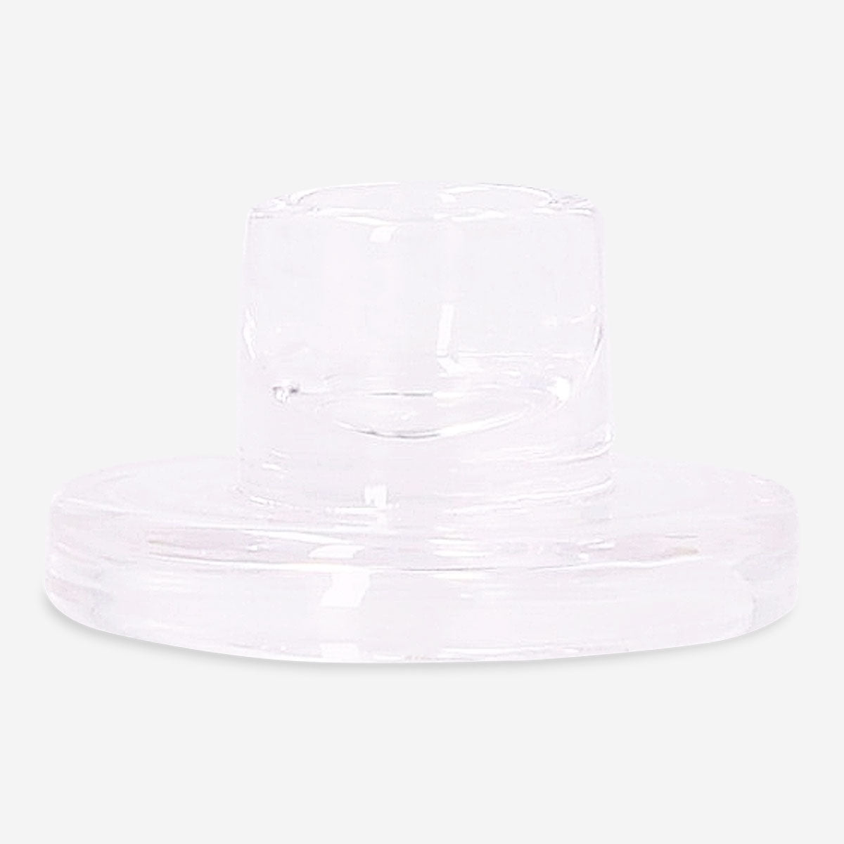 Clear Flying Tiger Copenhagen dinner candle holder, 7 cm tall