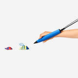 Flying Tiger Copenhagen 3D printing pen gadget shown with colorful filament for creating 3D art and designs.