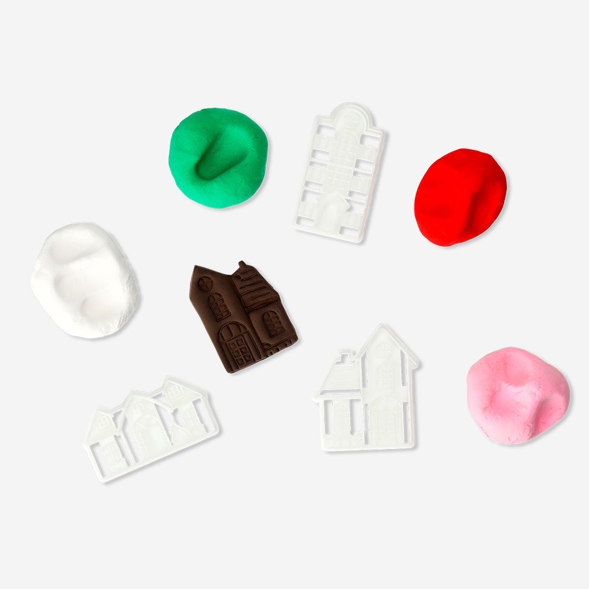 Light clay set for gingerbread houses by Flying Tiger Copenhagen, includes colorful clay pieces for creative holiday crafts.