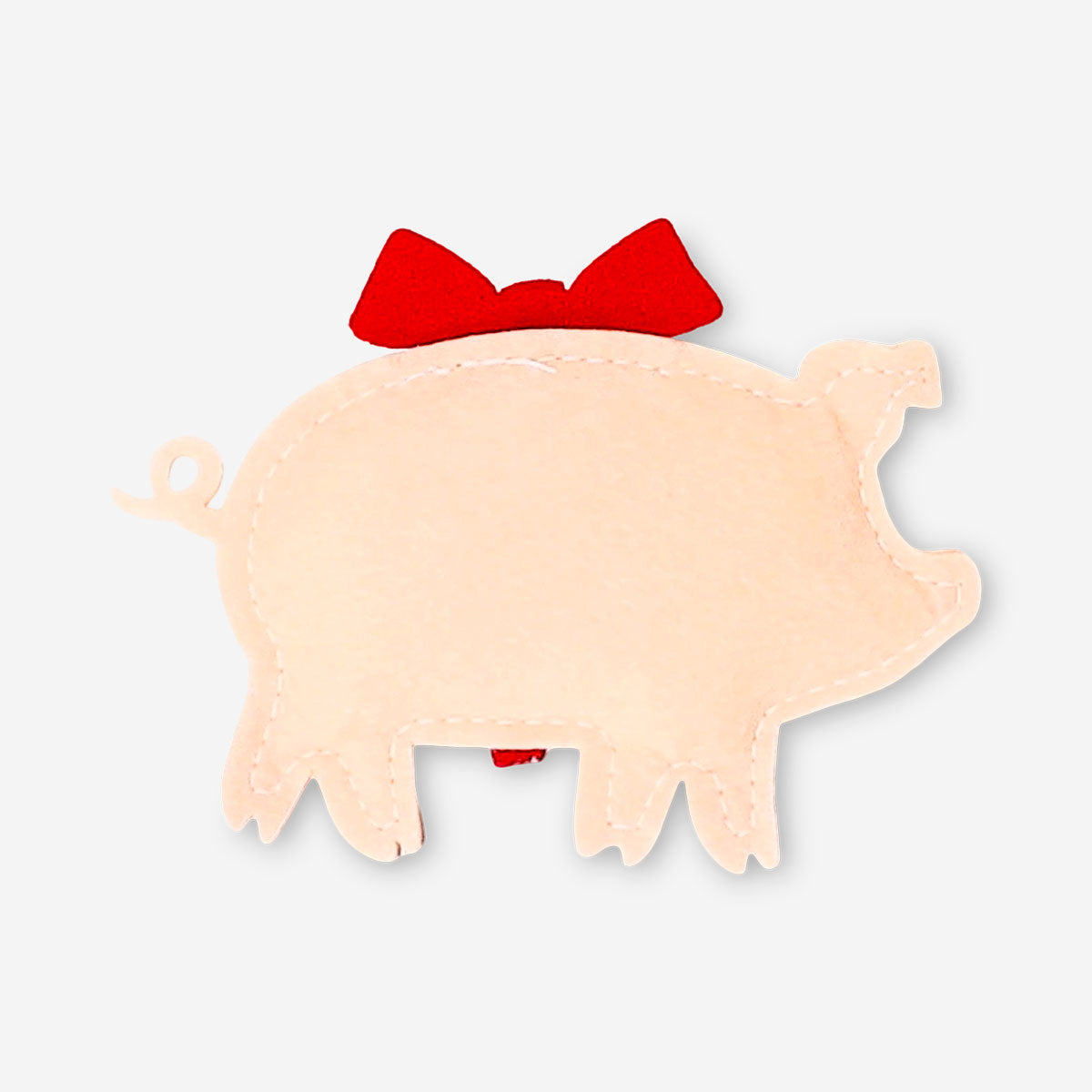 Felt hanging ornament featuring a pig with a ribbon, decorative home decor item by Flying Tiger Copenhagen