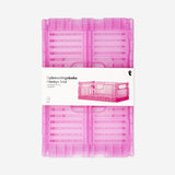 Caja de almacenamiento plegable transparente rosa - 22 cm