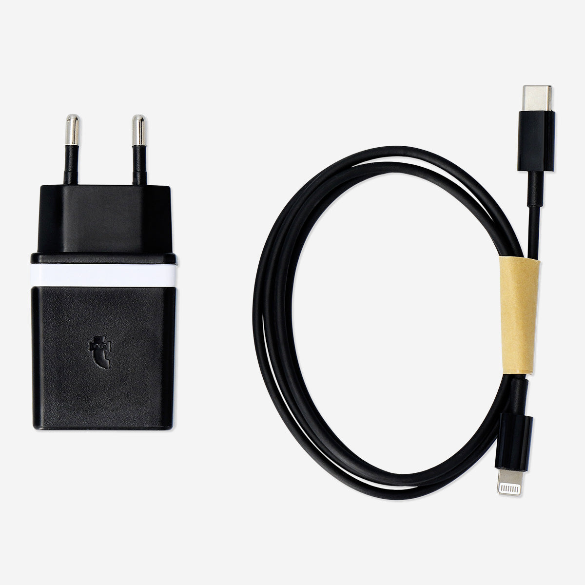 Flying Tiger Copenhagen media wall charger with 100 cm cable, compact design for easy device charging.