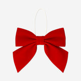 Red velvet hanging bows from Flying Tiger Copenhagen, set of 4 decorative home accent with elegant ribbon loops.