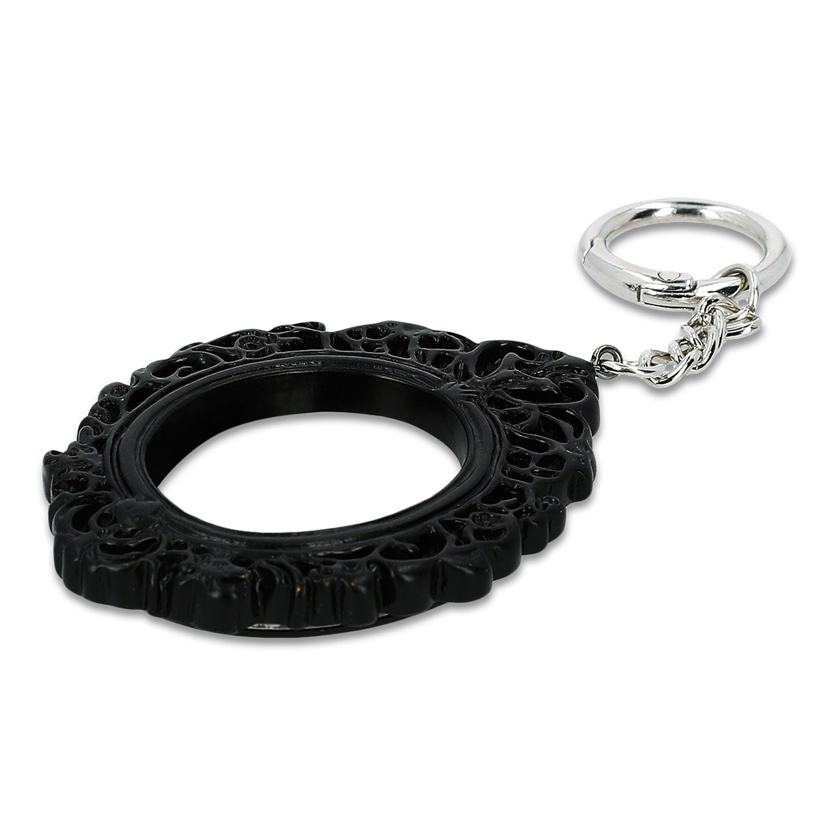 Flying Tiger Copenhagen Gothic picture frame keyring featuring a textile design with gothic art and decorative details.