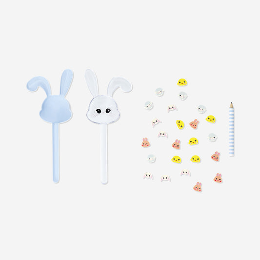 Pencil with erasers in bunny box