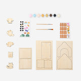 DIY pet house with pets and paint