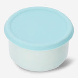 Green ceramic food container with silicone lid, 11 cm, from Flying Tiger Copenhagen, ideal for kitchen storage.