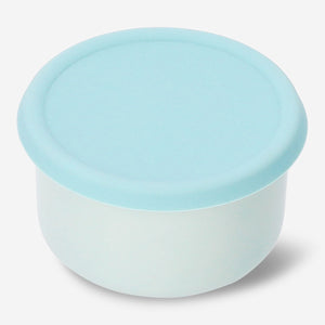 Green ceramic food container with silicone lid, 11 cm, from Flying Tiger Copenhagen, ideal for kitchen storage.