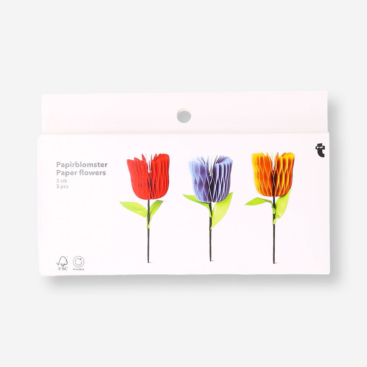 Three honeycomb paper flower decorations in pastel colors, ideal for party decor, by Flying Tiger Copenhagen.