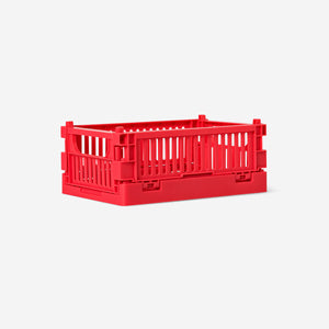 Red collapsible storage box with lid from Flying Tiger Copenhagen, 15x10 cm, ideal for home organization and space-saving storage