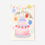 Office birthday card featuring a cut-out cake design by Flying Tiger Copenhagen, colorful and festive for celebrating colleagues.