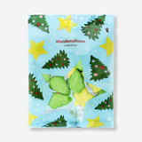 Vanilla-flavored marshmallow Christmas trees and stars from Flying Tiger Copenhagen, colorful holiday-shaped sweet confections.