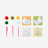 Light clay by numbers hobby set with numbered sections and tools for creative clay modeling from Flying Tiger Copenhagen.