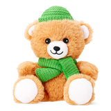 Flying Tiger Copenhagen plush bear toy wearing a beanie, soft and cuddly stuffed animal for children.