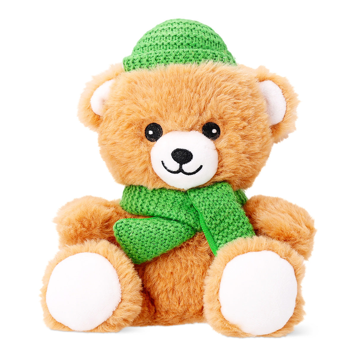 Flying Tiger Copenhagen plush bear toy wearing a beanie, soft and cuddly stuffed animal for children.